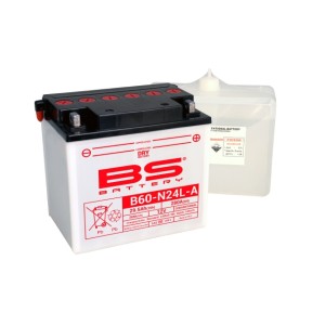 BS AKUMULATOR B60-N24L-A (Y60-N24L-A) 12V 28AH 184X124X175 OBSŁUGOWY - ELEKTROLIT OSOBNO 280A (2) UE2019/1148