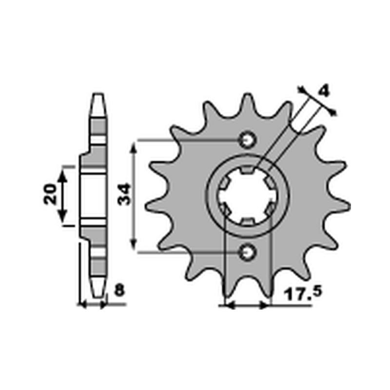 PBR ZĘBATKA PRZEDNIA 328 14 HONDA NSR 125R '93-'02, VT 125 C '99-'07, XL 125V VARADERO '01-'13 (JTF327.14)