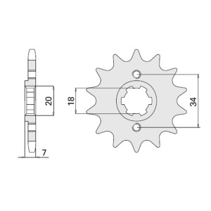 CHT WYPRZEDAŻ ZĘBATKA PRZEDNIA 329 13 HONDA MTX 125R, CA125 REBEL (JTF329.13)
