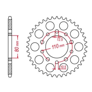 GROSSKOPF WYPRZEDAŻ ZĘBATKA TYLNA 334 45 HONDA VFR750 '86-'89, CBX550/750, TRIUMPH (344-45) (JTR1334.45)
