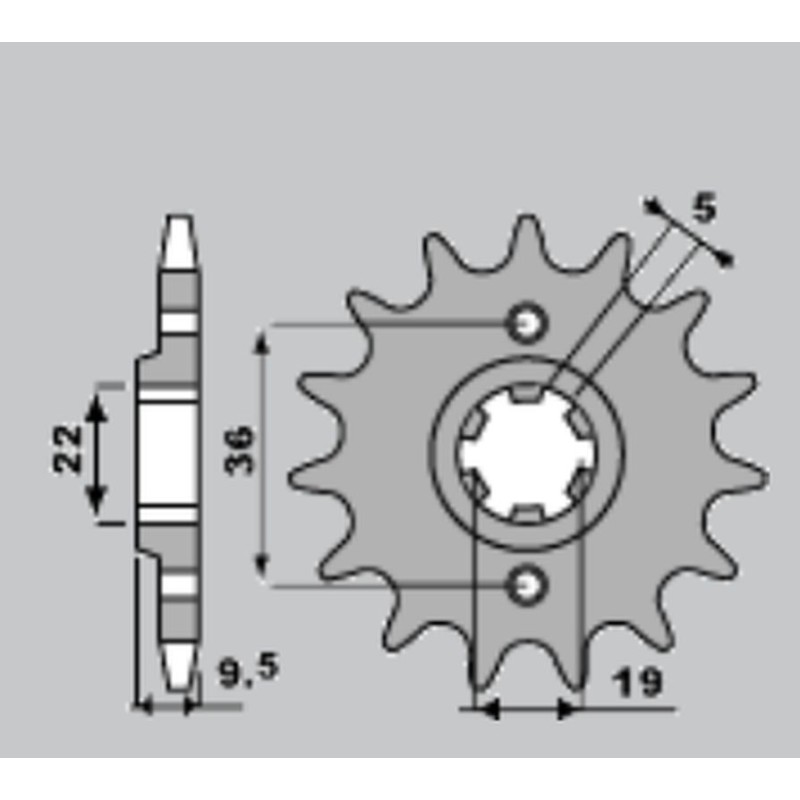 GROSSKOPF WYPRZEDAŻ ZĘBATKA PRZEDNIA 337 12 TRX 250R '83-'92, TRX 300EX '93-'07, CR 250 '82-'85, CR500 '84-'85