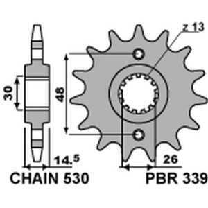 PBR WYPRZEDAZ ZĘBATKA PRZEDNIA 339 16 HONDA VFR 800 '02-'14 (JTF339.16) (ŁAŃC. 530) (33916JT)