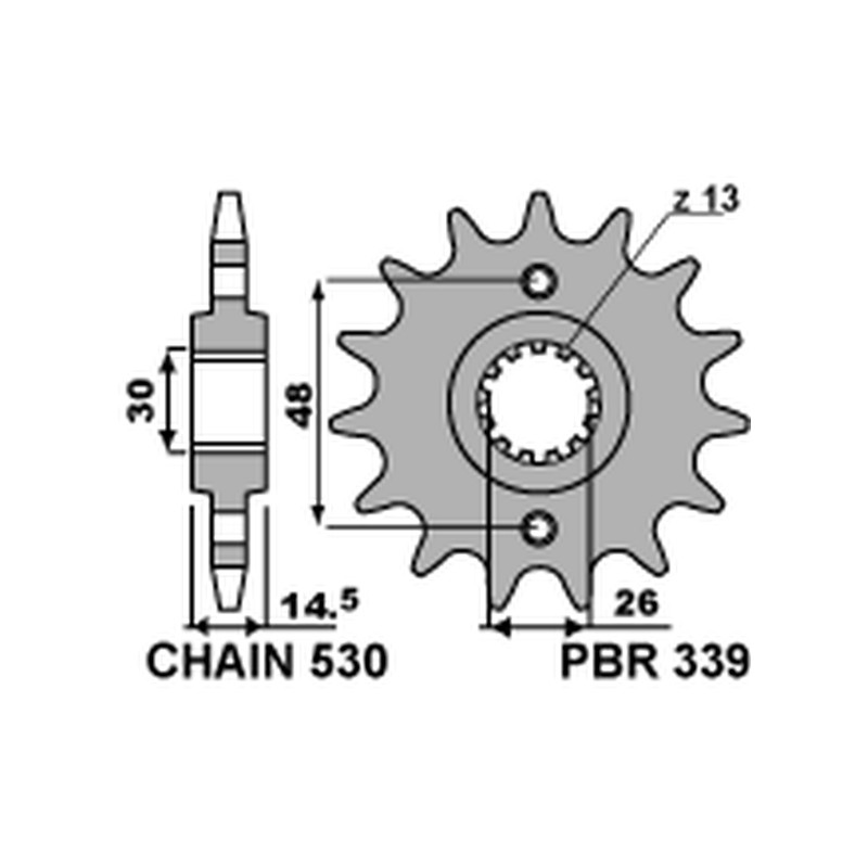 PBR WYPRZEDAZ ZĘBATKA PRZEDNIA 339 16 HONDA VFR 800 '02-'14 (JTF339.16) (ŁAŃC. 530) (33916JT)