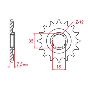 GROSSKOPF WYPRZEDAŻ ZĘBATKA PRZEDNIA 340 13 HONDA CR 125 '87-'03 (JTF326.13)