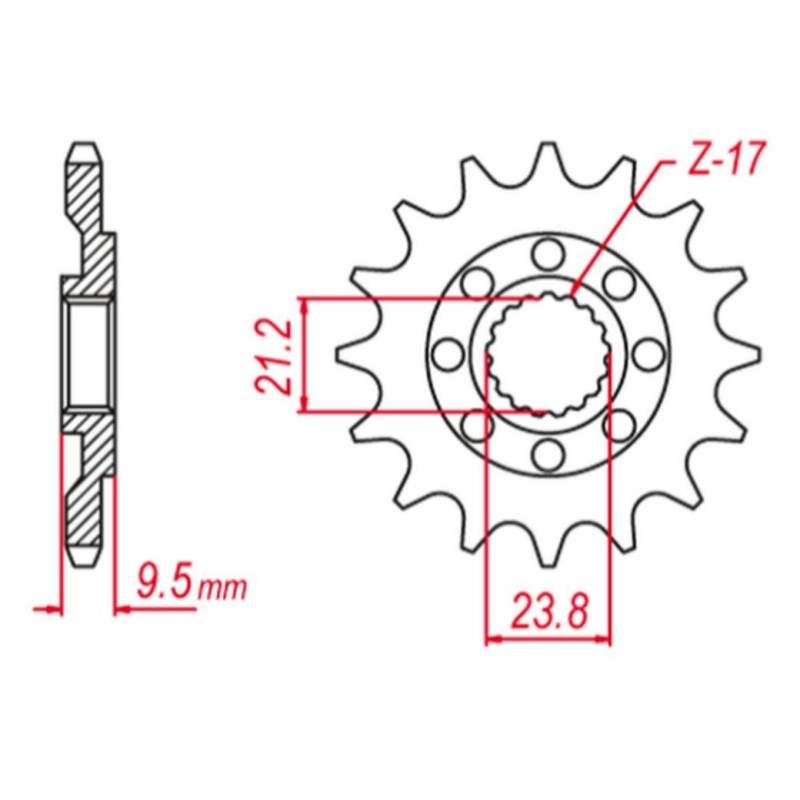 GROSSKOPF WYPRZEDAŻ ZĘBATKA PRZEDNIA 342 16 HONDA CR 250 '88-'08, CRF 450 '02-'25, CRF 250R '22-'25 (JTF284.16)