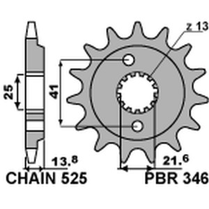 PBR WYPRZEDAZ ZĘBATKA PRZEDNIA 346 16 HONDA VT 600C SHADOW '90-'07 (JTF296.16)