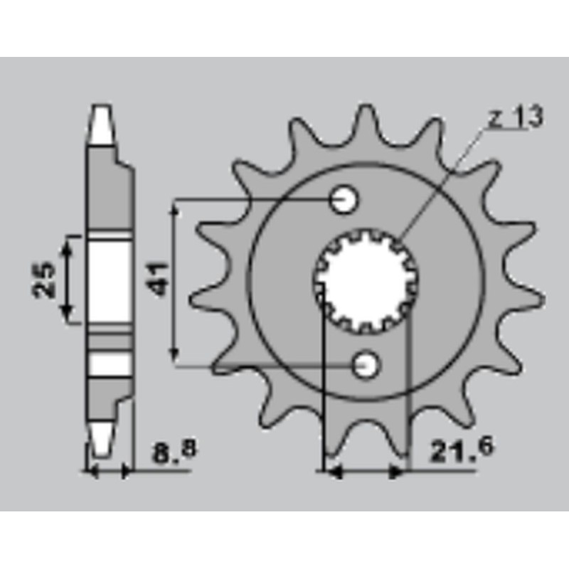 JR WYPRZEDAŻ ZĘBATKA PRZEDNIA 350 13 HONDA XR 600R '91-'00, POLARIS 500 (JTF1309.14)