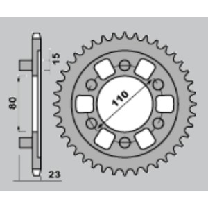 CHT WYPRZEDAŻ ZĘBATKA TYLNA 3555 38 APRILIA AF1 125 90-93 (A4150019380)