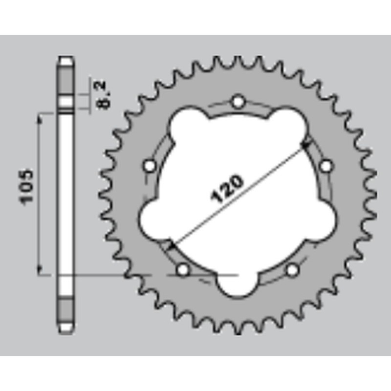 CHT WYPRZEDAŻ ZĘBATKA TYLNA 3565 45 APRILIA RX50 93-95 (2011-45) (ŁAŃC.415)