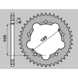 Zębatka tylna 3565 51 APRILIA RX 50 92-98 (2011-51) (ŁANC.415) - do Aprilii RX 50