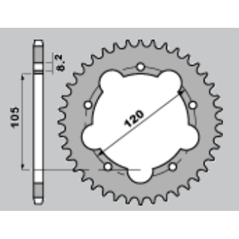 CHT WYPRZEDAŻ ZĘBATKA TYLNA 3565 51 APRILIA RX 50 92-98 (2056-51) (JTR24.50) ŁAŃC.420