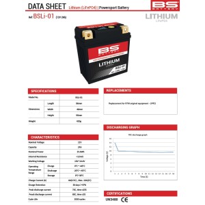 BS Akumulator LiFePO4 BSLI-01 - OEM KTM, Husqvarna