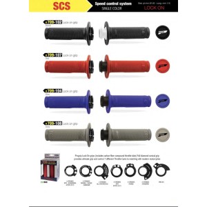 PROGRIP MANETKI PG709 OFF ROAD Z BLOKADĄ SCS LOCK-ON + 6 ADAPTERÓW ROLGAZU (22+25MM) KOLOR CZERWONY (709-107)