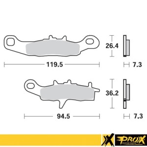 Klocki hamulcowe PROX KH258 / KH349 do Kawasaki KX 80/85/100, Suzuki RM 85, Kawasaki KFX 450R, KVF 650