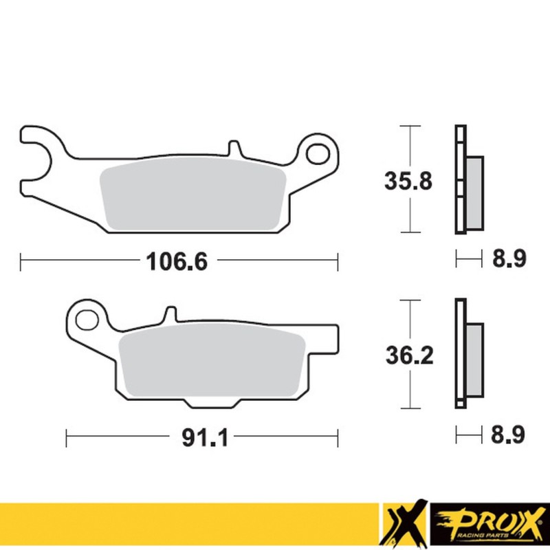 Klocki hamulcowe PROX KH446 Yamaha YFM 550 Grizzly '11-14, YFM 700 Grizzly '07-18 tył prawy