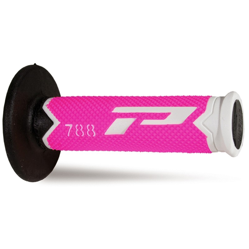 PROGRIP MANETKI PG788 OFF ROAD (22+25MM, DŁ.115MM) KOLOR BIAŁY/RÓŻOWY FLUO/ CZARNY (TRÓJSKŁADNIKOWE) (788-302) (PG788/13)