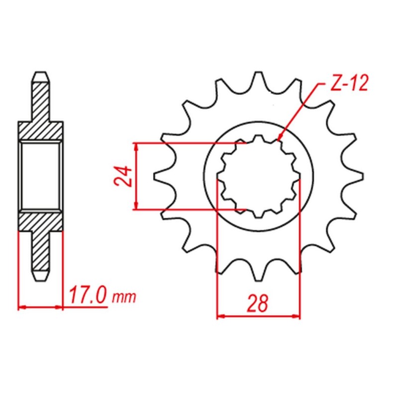 GROSSKOPF WYPRZEDAŻ ZĘBATKA TYLNA 408 43 do HONDA CBR 600F 91-96, CB 900F (JTR302.43)