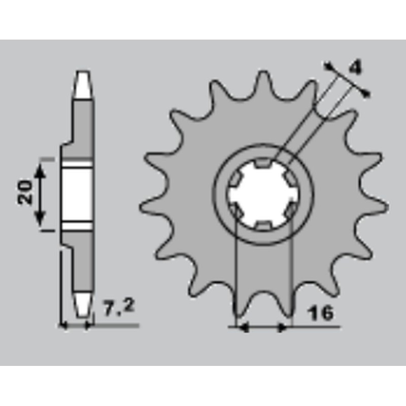 Zębatka przednia 413 14 Suzuki RMX 50 '97-'03, TS 50W '83-'93, TSX 50 '84-'00 (JTF413.14)