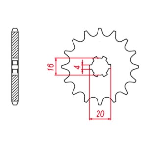 GROSSKOPF WYPRZEDAŻ ZĘBATKA PRZEDNIA 416 14 SUZUKI RM 80 '97-'01 (+1), RM 85 '02-'18 (+1), YAMAHA YZ 80 '81-'01 (+1)