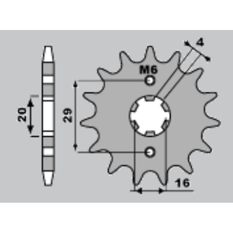 GROSSKOPF WYPRZEDAŻ ZĘBATKA PRZEDNIA 425 16 SUZUKI TS125 R/X '90-'96, RG125 '92-'96 (JTF425.16)
