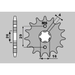 JR WYPRZEDAŻ ZĘBATKA PRZEDNIA 425 16 SUZUKI TS 125 R/X '90-'96, RG 125 '92-'96 (JTF425.16)