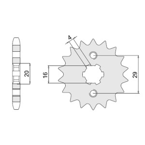 CHT WYPRZEDAŻ ZĘBATKA PRZEDNIA 425 16 SUZUKI RG125 (92-96) (JTF425.16)