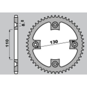 GROSSKOPF WYPRZEDAŻ ZĘBATKA TYLNA ALUMINIOWA T7075 (ERGAL) KOLOR SREBRNY 4306 49 HONDA CR80/85 '85-'07