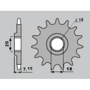 PBR WYPRZEDAZ ZĘBATKA PRZEDNIA 432 12 18NC SUZUKI RM 125 '92-'07, RMZ 250 '10-'12 (JTF427.12SC) (ŁAŃC. 520)