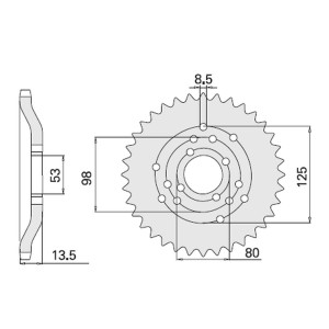 CHT WYPRZEDAŻ ZĘBATKA TYLNA 4331 50 (2035-50) DERBI SENDA 50 '96-'99