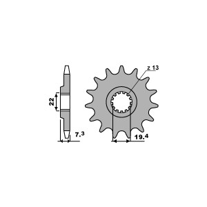 PBR ZĘBATKA PRZEDNIA 434 16 18NC DR 400/GN 400 (JTF434.16) (ŁAŃC. 520)
