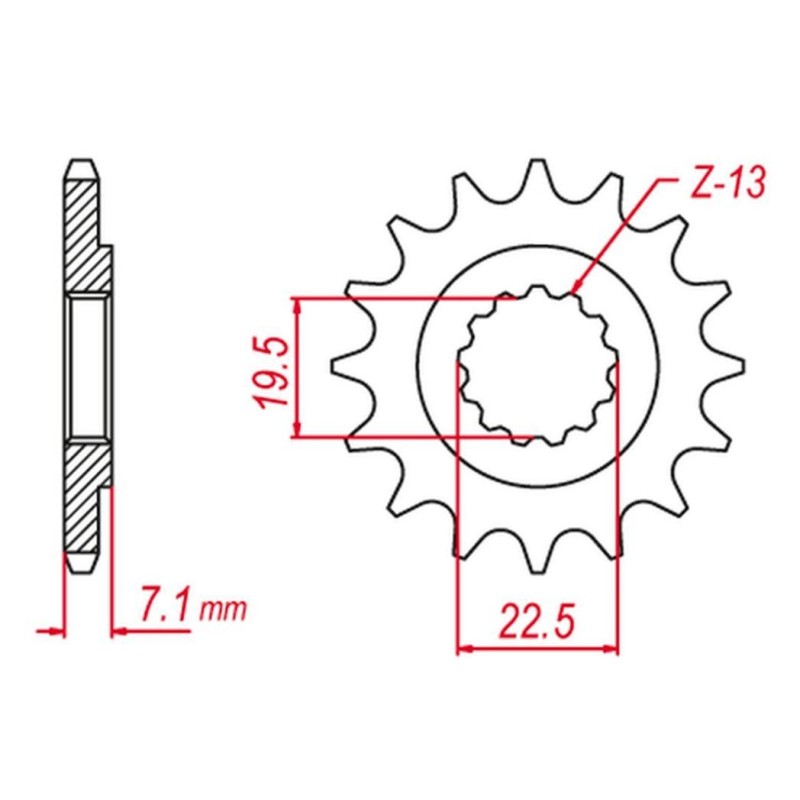 GROSSKOPF WYPRZEDAŻ ZĘBATKA PRZEDNIA 434 15 do Suzuki GN 250, GZ 250, TY 250 X