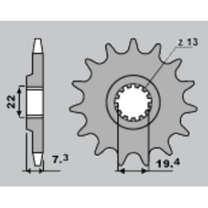 CHT WYPRZEDAŻ ZĘBATKA PRZEDNIA 434 15 SUZUKI GZ 250 MARAUDER '00-'10 (JTF434.15)