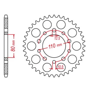 GROSSKOPF WYPRZEDAŻ ZĘBATKA TYLNA 4350 45 HONDA XRV 750 AFRICA TWIN '93-'03 (JTR1332.45)