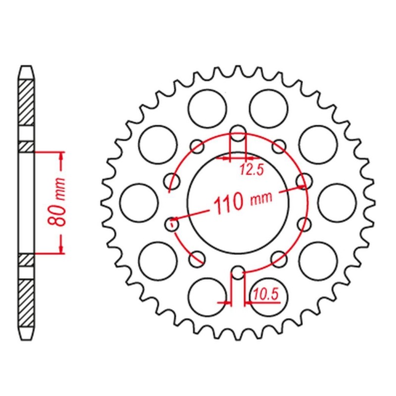 GROSSKOPF WYPRZEDAŻ ZĘBATKA TYLNA 4350 45 HONDA XRV 750 AFRICA TWIN '93-'03 (JTR1332.45)