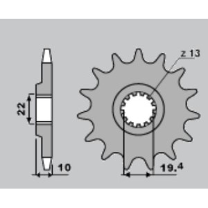 PBR ZĘBATKA PRZEDNIA 435 16 SUZUKI DR 350 '90-'99 (+1) DRZ 400 '00-'20 (+1) (JTF432.16)* (ŁAŃC. 520)