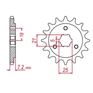 Zębatka przednia 437 15 Suzuki DR600/650 '85-'95 (+2) (JTF437.15)