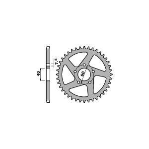 PBR Zębatka tylna 4395 46 F KTM SX 50 09-13 (Łańc. 415)