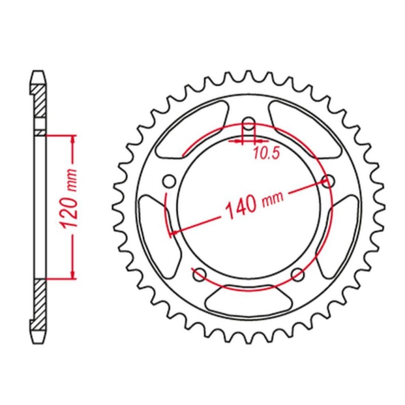 GROSSKOPF Zębatka Tylna Ultralight Utwardzana 4398 53 C45 Suzuki GSX-R 600/750/1000 Stunt