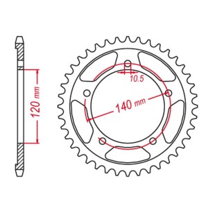 Zębatka tylna Ultralight UTWARDZANA 4398 53 C45 SUZUKI GSX-R 600/750/1000 STUNT