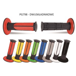 PROGRIP MANETKI PG798 OFF ROAD (22+25MM, DŁ.115MM) KOLOR CZARNY CZERWONY