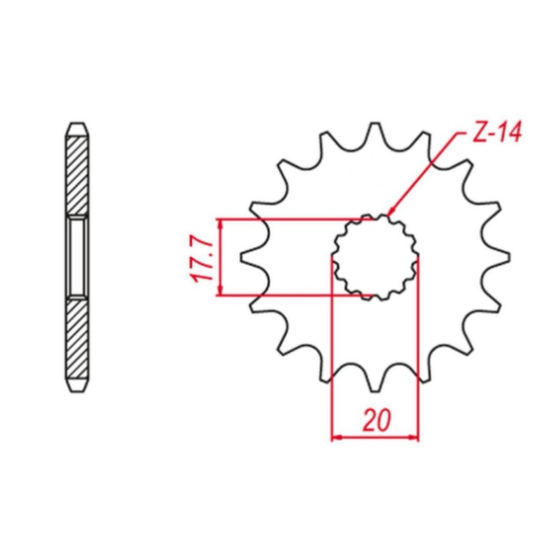 GROSSKOPF WYPRZEDAŻ ZĘBATKA PRZEDNIA 440 12 YAMAHA YZ 125 '87-'04, GASGAS EC 125 '03-'15 (-1) (JTF564.12)