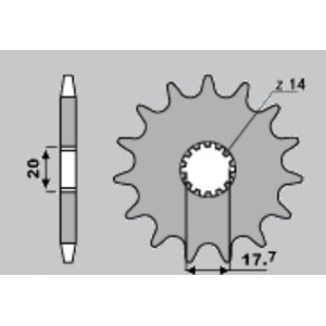 CHT WYPRZEDAŻ ZĘBATKA PRZEDNIA 440 13 YAMAHA YZ 125 87-04 (564-13) (JTF564.13)
