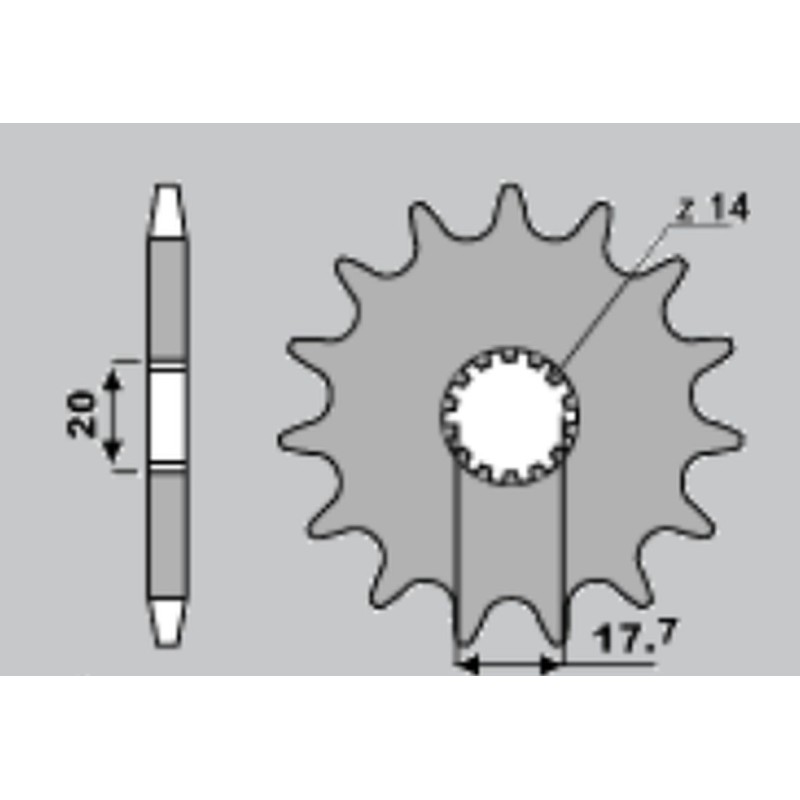 CHT WYPRZEDAŻ ZĘBATKA PRZEDNIA 440 13 YAMAHA YZ 125 87-04 (564-13) (JTF564.13)