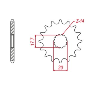 GROSSKOPF WYPRZEDAŻ ZĘBATKA PRZEDNIA 440 14 YAMAHA YZ 125 '87-'04, GASGAS EC 125 '03-'15 (+1) (JTF564.14)
