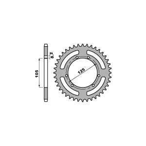 PBR ZĘBATKA TYLNA 4402 48 F DT 50 (03-06), RIEJU 50 MRX/SMX, MALAGUTI 50 (JTR1131.48) (ŁAŃC. 420)