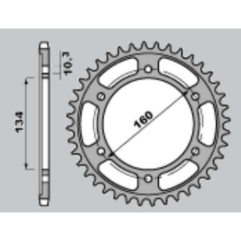 GROSSKOPF WYPRZEDAŻ ZĘBATKA TYLNA UTWARDZANA 4405 45 C45 HONDA CBR 600F (01-06) (JTR1307.45) (KOLOR CZARNY)