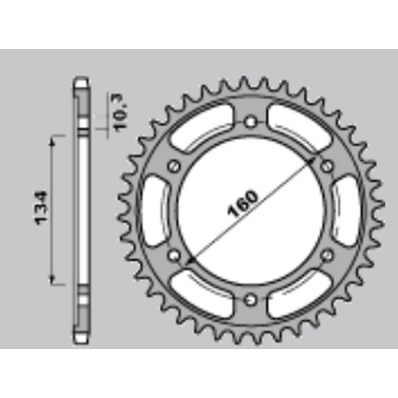 JR WYPRZEDAŻ ZĘBATKA TYLNA ULTRALIGHT UTWARDZANA 4405 46 C45 HONDA CBR 600F SPORT \'01-\'02, CBR 600 F4I \'01-\'06 (JTR1307.46)