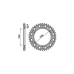 PBR WYPRZEDAZ ZĘBATKA TYLNA 4434 43 C45 HONDA VFR 800 (02-15) (JTR1340.43) (ŁAŃC. 530) (RC36/RC46)