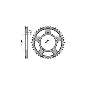 PBR ZĘBATKA TYLNA 4447 46 C45 APRILIA SMV 750 DORSODURO 08-12 (JTR702.46) (ŁAŃC. 525)