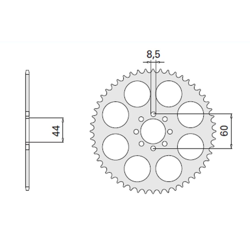 CHT WYPRZEDAŻ ZĘBATKA TYLNA 4461 52 YAMAHA DT 50R 99-02 (2078-52) (JTR1832.52)